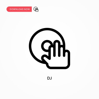 DJ Basit vektör simgesi. Web sitesi veya mobil uygulama için modern, basit düz vektör çizimi