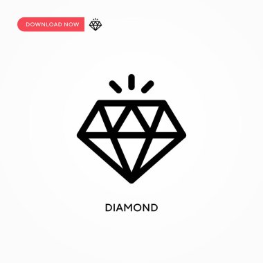 Elmas basit vektör simgesi. Web sitesi veya mobil uygulama için modern, basit düz vektör çizimi