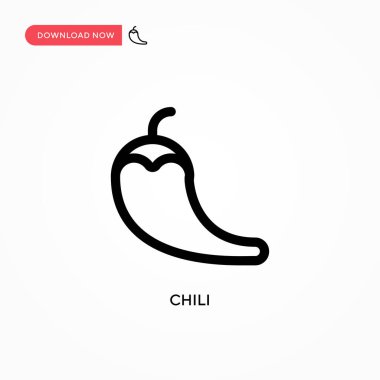 Chili Basit vektör simgesi. Web sitesi veya mobil uygulama için modern, basit düz vektör çizimi