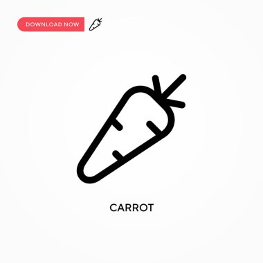 Havuç basit vektör simgesi. Web sitesi veya mobil uygulama için modern, basit düz vektör çizimi