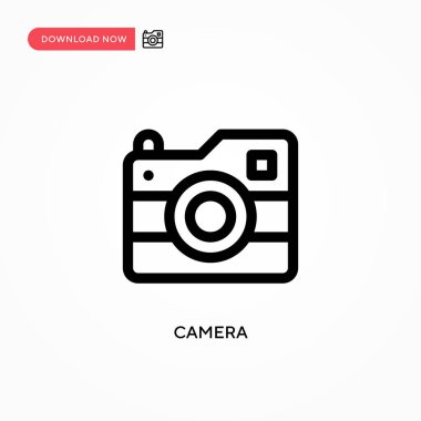 Kamera basit vektör simgesi. Web sitesi veya mobil uygulama için modern, basit düz vektör çizimi