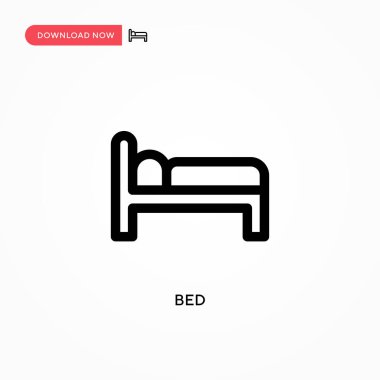 Yatak Basit vektör simgesi. Web sitesi veya mobil uygulama için modern, basit düz vektör çizimi