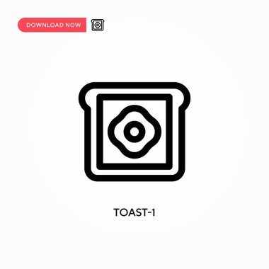 Tost-1 basit vektör simgesi. Web sitesi veya mobil uygulama için modern, basit düz vektör çizimi
