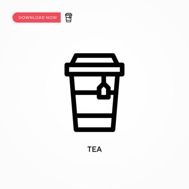 Basit çay vektör simgesi. Web sitesi veya mobil uygulama için modern, basit düz vektör çizimi