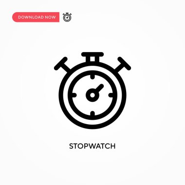 Stopwatch Basit vektör simgesi. Web sitesi veya mobil uygulama için modern, basit düz vektör çizimi
