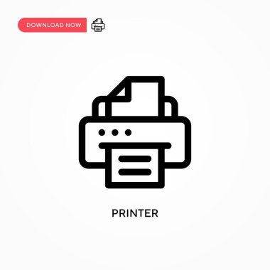 Yazıcı Basit vektör simgesi. Web sitesi veya mobil uygulama için modern, basit düz vektör çizimi