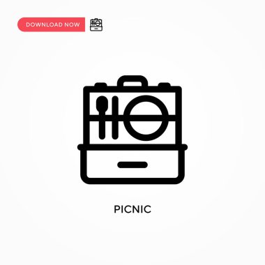 Piknik basit vektör simgesi. Web sitesi veya mobil uygulama için modern, basit düz vektör çizimi