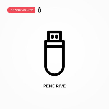 Pendrive Basit vektör simgesi. Web sitesi veya mobil uygulama için modern, basit düz vektör çizimi