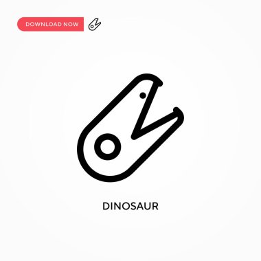 Dinozor basit vektör ikonu. Web sitesi veya mobil uygulama için modern, basit düz vektör çizimi