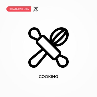 Basit vektör simgesi pişiriliyor. Web sitesi veya mobil uygulama için modern, basit düz vektör çizimi