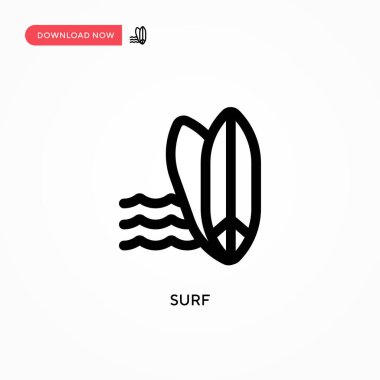 Basit sörf vektör simgesi. Web sitesi veya mobil uygulama için modern, basit düz vektör çizimi