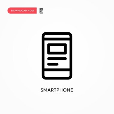 Akıllı telefon basit vektör simgesi. Web sitesi veya mobil uygulama için modern, basit düz vektör çizimi