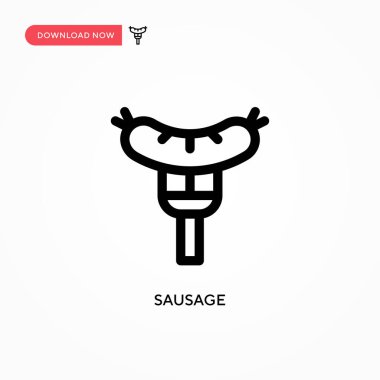 Sosis basit vektör simgesi. Web sitesi veya mobil uygulama için modern, basit düz vektör çizimi