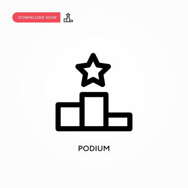 Podyum Basit vektör simgesi. Web sitesi veya mobil uygulama için modern, basit düz vektör çizimi