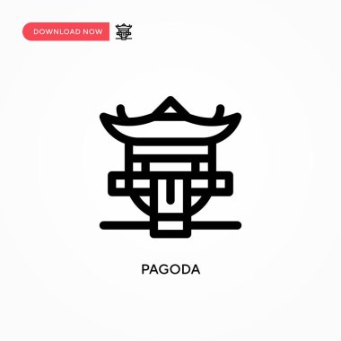 Pagoda Basit vektör simgesi. Web sitesi veya mobil uygulama için modern, basit düz vektör çizimi