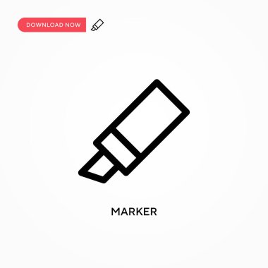 İşaretleyici Basit vektör simgesi. Web sitesi veya mobil uygulama için modern, basit düz vektör çizimi