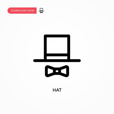 Şapka Basit vektör simgesi. Web sitesi veya mobil uygulama için modern, basit düz vektör çizimi