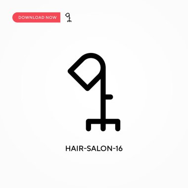 Kuaför salonu-16 basit vektör ikonu. Web sitesi veya mobil uygulama için modern, basit düz vektör çizimi