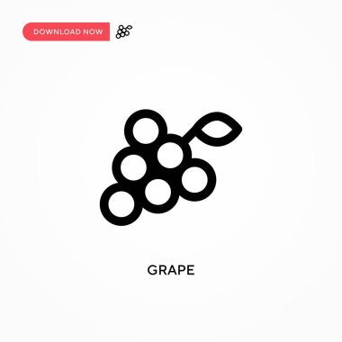 Üzüm basit vektör simgesi. Web sitesi veya mobil uygulama için modern, basit düz vektör çizimi