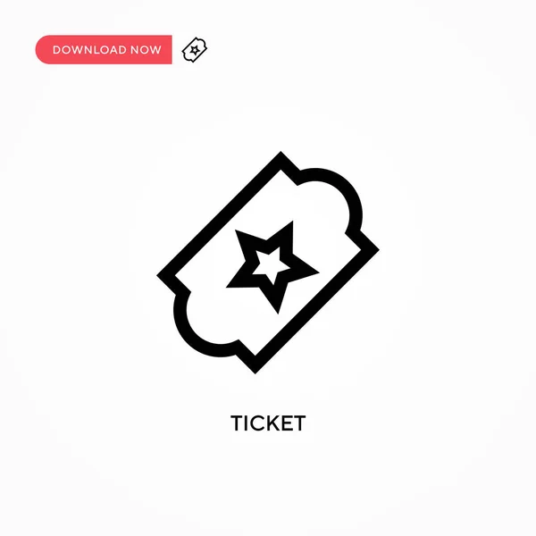 Ticket Ícone Vetorial Simples Ilustração Vetorial Plana Moderna Simples Para — Vetor de Stock