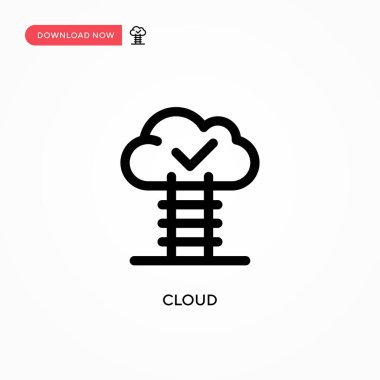 Bulut Basit vektör simgesi. Web sitesi veya mobil uygulama için modern, basit düz vektör çizimi