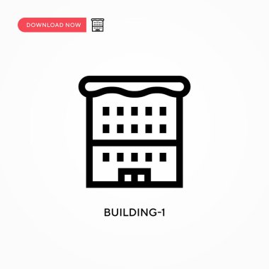Bina-1 basit vektör simgesi. Web sitesi veya mobil uygulama için modern, basit düz vektör çizimi