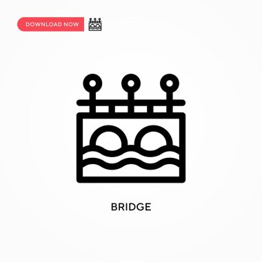 Köprü basit vektör simgesi. Web sitesi veya mobil uygulama için modern, basit düz vektör çizimi