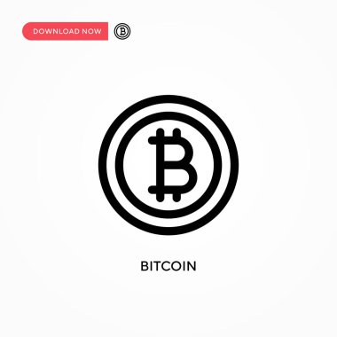 Bitcoin Basit vektör simgesi. Web sitesi veya mobil uygulama için modern, basit düz vektör çizimi