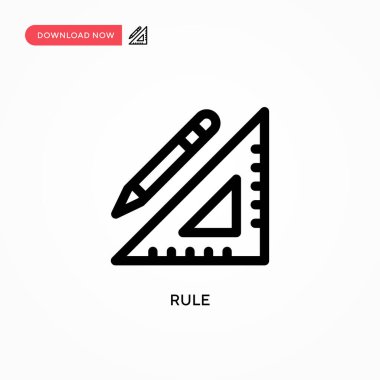 Basit vektör simgesi kuralı. Web sitesi veya mobil uygulama için modern, basit düz vektör çizimi