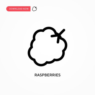 Ahududu basit vektör simgesi. Web sitesi veya mobil uygulama için modern, basit düz vektör çizimi