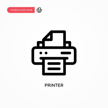 Yazıcı Basit vektör simgesi. Web sitesi veya mobil uygulama için modern, basit düz vektör çizimi