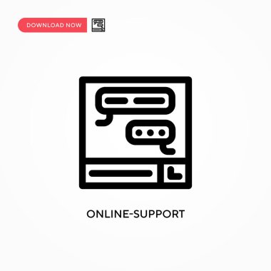 Çevrimiçi destek Basit vektör simgesi. Web sitesi veya mobil uygulama için modern, basit düz vektör çizimi