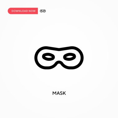 Maske Basit vektör simgesi. Web sitesi veya mobil uygulama için modern, basit düz vektör çizimi
