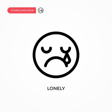 Yalnız, basit vektör simgesi. Web sitesi veya mobil uygulama için modern, basit düz vektör çizimi