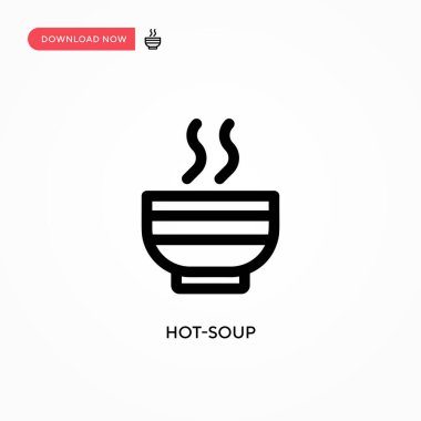 Sıcak çorba basit vektör simgesi. Web sitesi veya mobil uygulama için modern, basit düz vektör çizimi