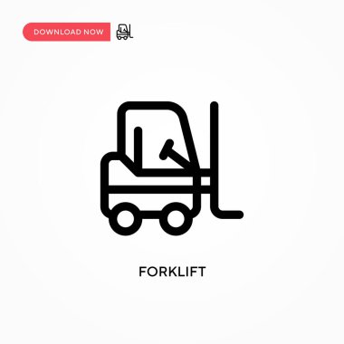 Forklift Basit vektör simgesi. Web sitesi veya mobil uygulama için modern, basit düz vektör çizimi