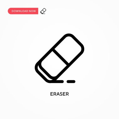 Silgi Basit vektör simgesi. Web sitesi veya mobil uygulama için modern, basit düz vektör çizimi