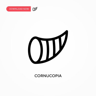 Cornucopia Basit vektör simgesi. Web sitesi veya mobil uygulama için modern, basit düz vektör çizimi