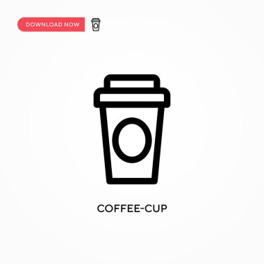 Kahve fincanı basit vektör ikonu. Web sitesi veya mobil uygulama için modern, basit düz vektör çizimi