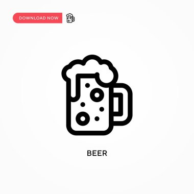 Bira basit vektör simgesi. Web sitesi veya mobil uygulama için modern, basit düz vektör çizimi