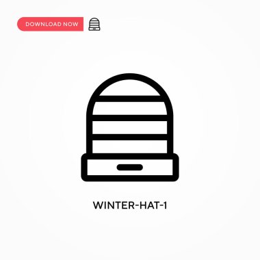Kış şapkası-1 Basit vektör simgesi. Web sitesi veya mobil uygulama için modern, basit düz vektör çizimi