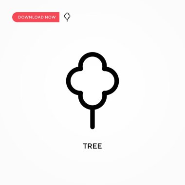Ağaç basit vektör simgesi. Web sitesi veya mobil uygulama için modern, basit düz vektör çizimi