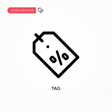 Etiket Basit vektör simgesi. Web sitesi veya mobil uygulama için modern, basit düz vektör çizimi