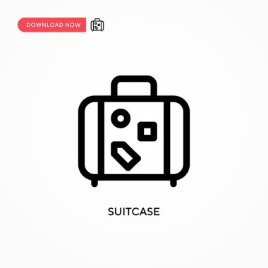 Bavul Basit vektör simgesi. Web sitesi veya mobil uygulama için modern, basit düz vektör çizimi