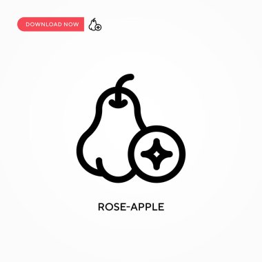 Gül-elma basit vektör simgesi. Web sitesi veya mobil uygulama için modern, basit düz vektör çizimi