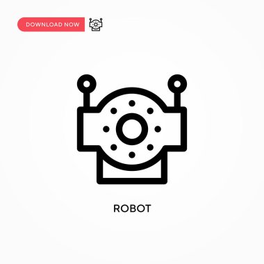 Robot Basit vektör simgesi. Web sitesi veya mobil uygulama için modern, basit düz vektör çizimi