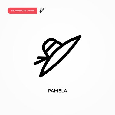 Pamela Basit vektör simgesi. Web sitesi veya mobil uygulama için modern, basit düz vektör çizimi