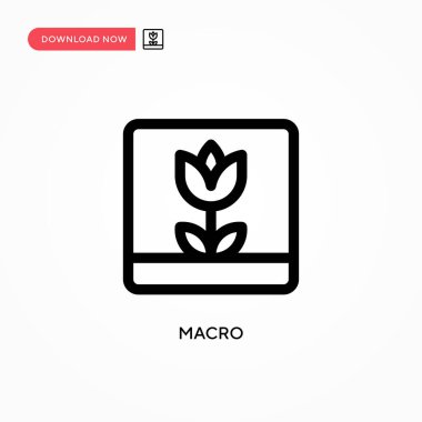 Macro Basit vektör simgesi. Web sitesi veya mobil uygulama için modern, basit düz vektör çizimi