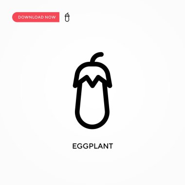 Patlıcan basit vektör simgesi. Web sitesi veya mobil uygulama için modern, basit düz vektör çizimi