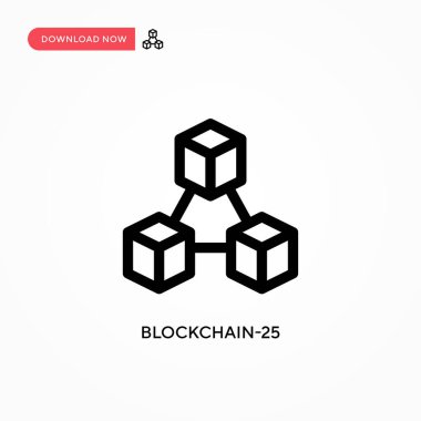 Blokchain-25 Basit vektör simgesi. Web sitesi veya mobil uygulama için modern, basit düz vektör çizimi